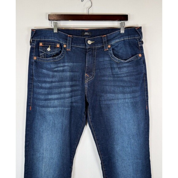 True Religion Mens Jeans Blue Ricky Relaxed Straight Denim Medium Wash 38x33 - Picture 6 of 12